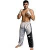 FIGHTERS - Kick-Boxing Hosen / Satin / Weiss-Schwarz / XS