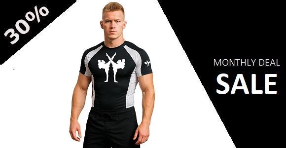 FIGHTERS - Rashguard / Giant / Schwarz-Weiss